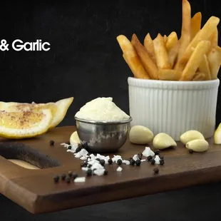 French fries and garlic whip make a delicious combination!