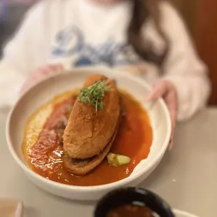 Torta the sauce was overkill; bread was soggy by the time it was brought to us.  Definitely do not get this.