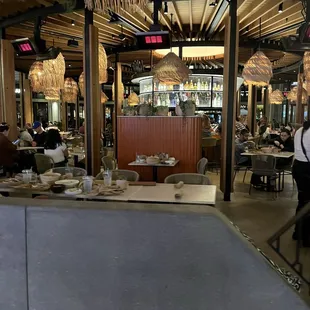 Table with divider from afar.