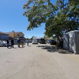 Parking lot/ porta potties