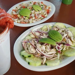 Ceviche and aguachiles