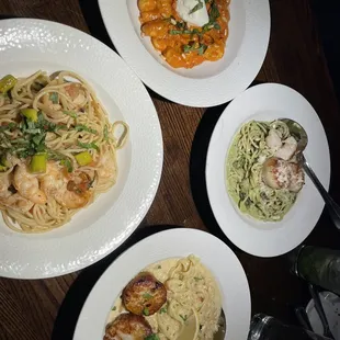 Assorted pasta dishes