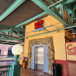 the entrance to the restaurant