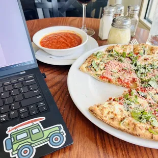 Margarita Pizza, side of marinara