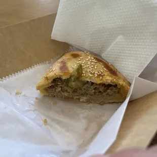 Cheeseburger Empanada (hey little pickle)