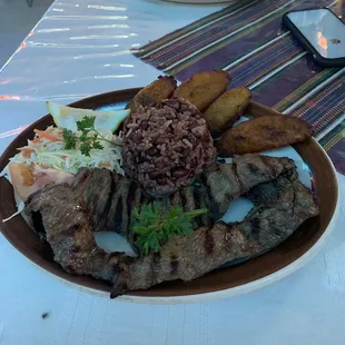 Carne Asada and Gallo Pinto