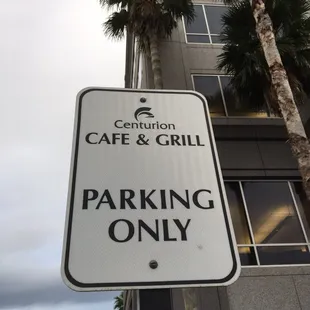 Front row Centurion Cafe parking!