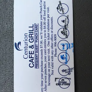 After 7 punches, receive $4 off food/beverage purchase on your next visit!