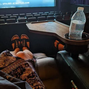 Tuesday Discount $6.25 for new movies too! Seats come with individual table, seat recliner and seat warmer!? Shaded parking structure.