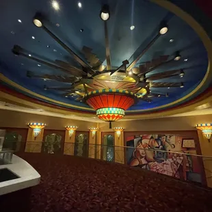 Chandelier on the ceiling