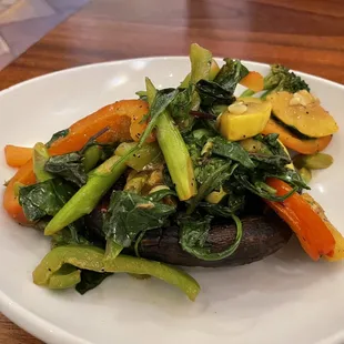 Mushroom caps with mixed veggies!