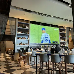 Great seating for watching the game.