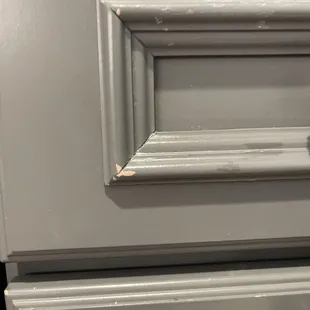 Peeling and chipping on cabinets that don't even get opened they are purely decoration