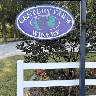 the sign for the winery