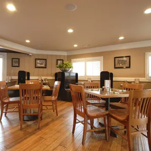 the dining room and kitchen