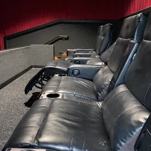 Controls on the side of the reclining seat