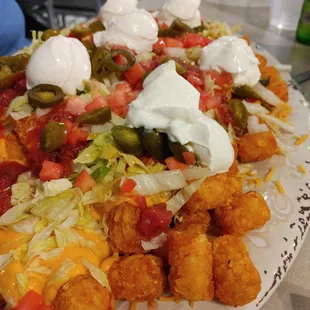 A closer look at the totchos platter