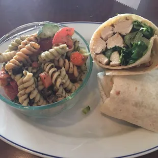 Chicken ranch wrap and pasta salad!