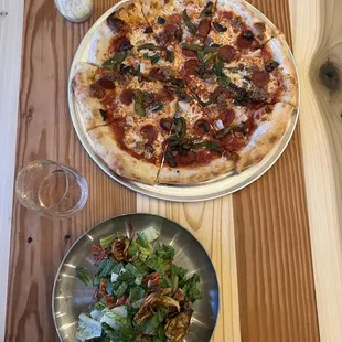 Edgefield Pizza and Antipasti salad.
