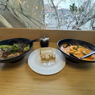 Beijing Beef Noodle Soup and Laksa Noodle Soup