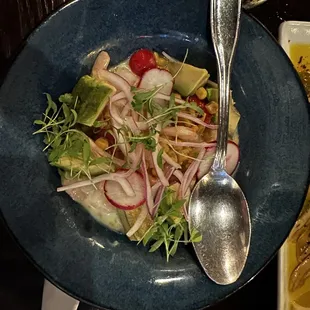 Shrimp and avocado ceviche