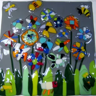 school auction project out of fused glass