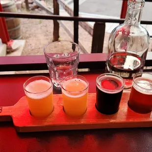 a flight of beers