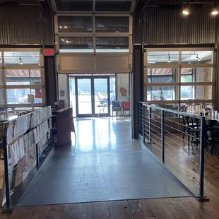 Bar is on left, view of the main door.