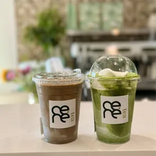 Hojicha Latte &amp; Matcha Einspanner