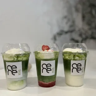 Matcha Einspanner &amp; strawberry matcha einspanner