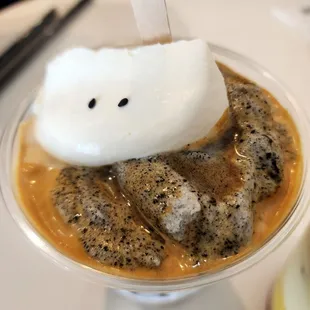 Black sesame topping