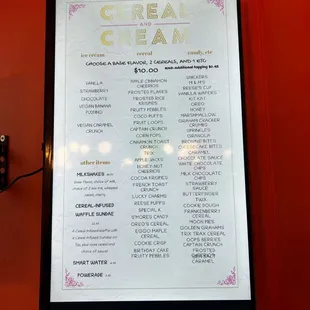 menu