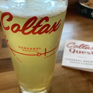 a glass of cold beer