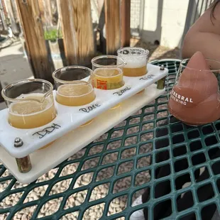 Flight with beer slushy