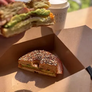 Breakfast cragel sandwich