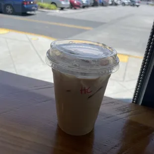 Hazelnut and caramel latte