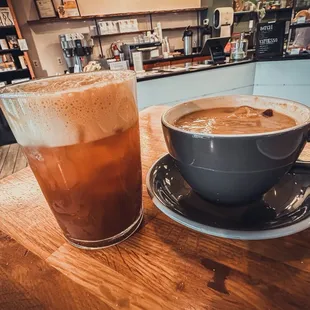 Fall Seasonal Drinks: Mad Apple (Hot--do not recommend hot) and Spiced Pear Espresso (iced--very good)