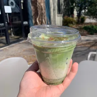 Matcha berry drink