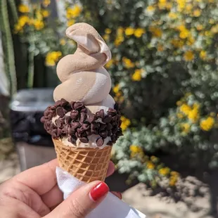 Hazelnut coffee swirl with mini chocolate chips