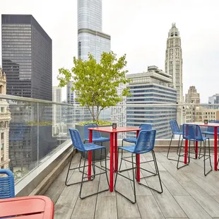 Seating overlooking the river