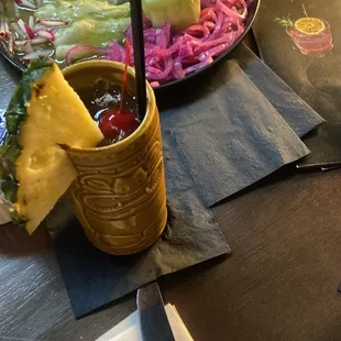 a plate of food on a table