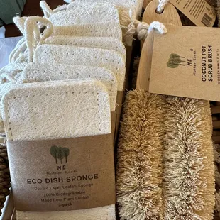 Eco-friendly dishes and cleaning supplies