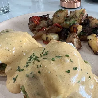 Smashed Avocado Benedict Brunch