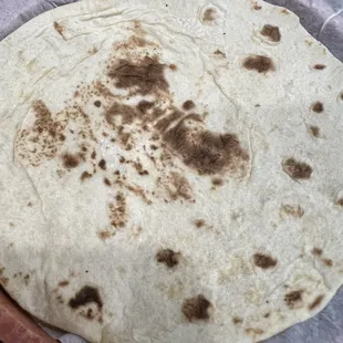 Tortillas were not homemade.
