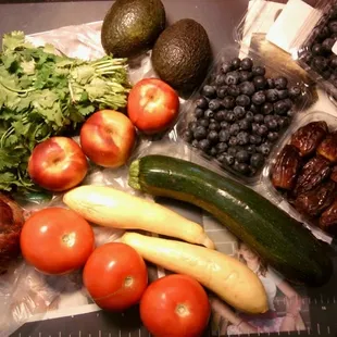 a variety of fruits and vegetables
