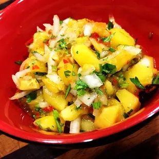 Peach salsa from freshest peaches I bought from one vendor