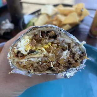 Breakfast burrito with chorizo - might just be the best I've ever had