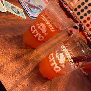 Mango and pineapple Michelada!!