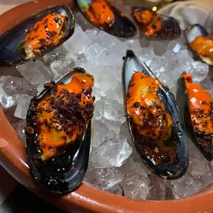 spicy mussels escabeche