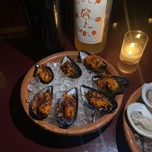 Spicy Mussels Escabeche &amp; Orange wine